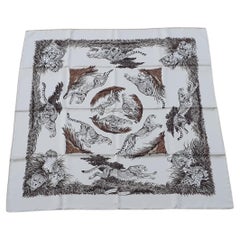 Hermès Silk Scarf Guépards Cheetahs Robert Dallet Cendre Gris 90 cm