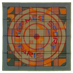 Hermes Silk Scarf - Hermes Sport - Light Green Periwinkle Orange - Mint