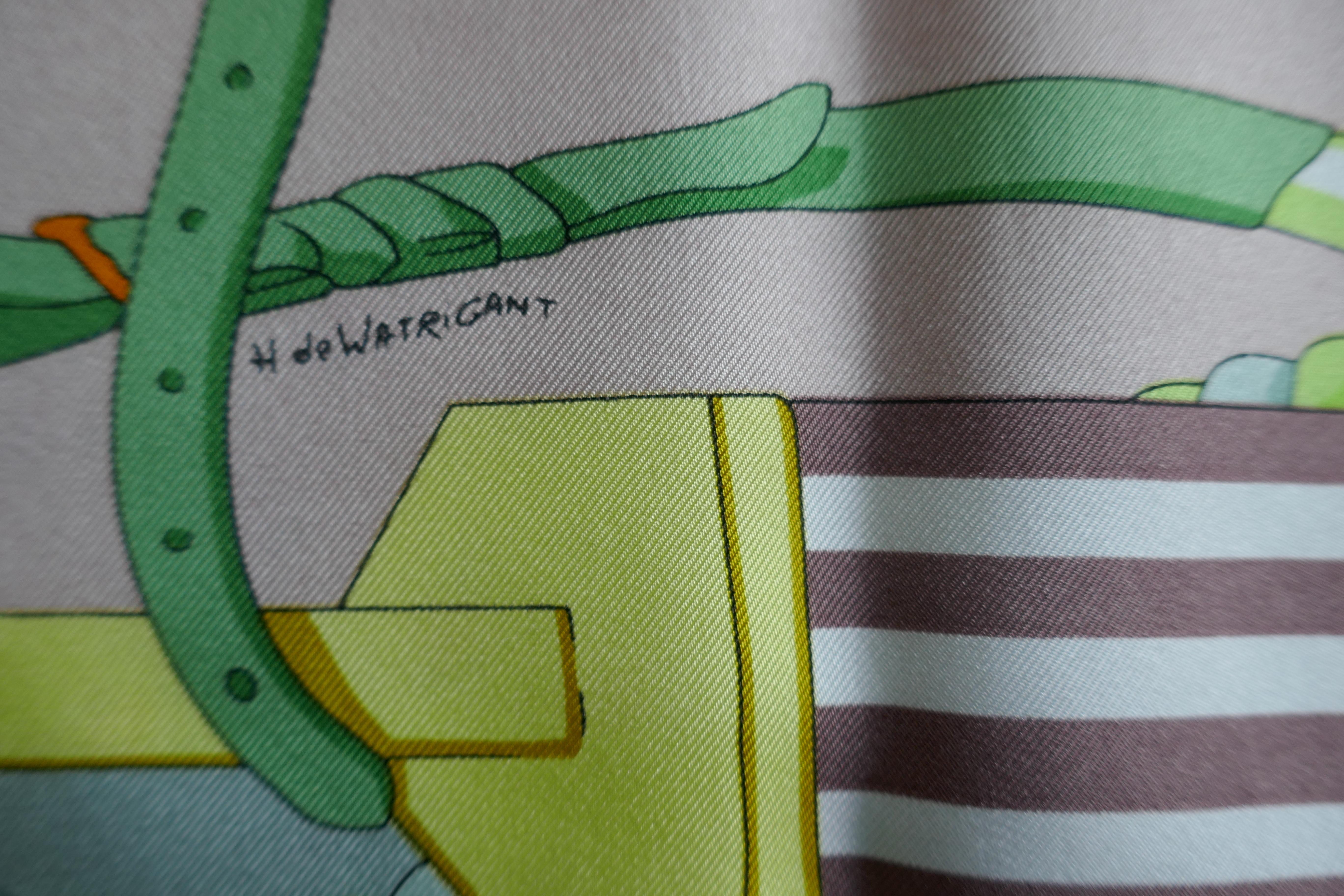 HERMÈS Silk Scarf, Hubert de Watrigant design “Ronds de Marche” 6