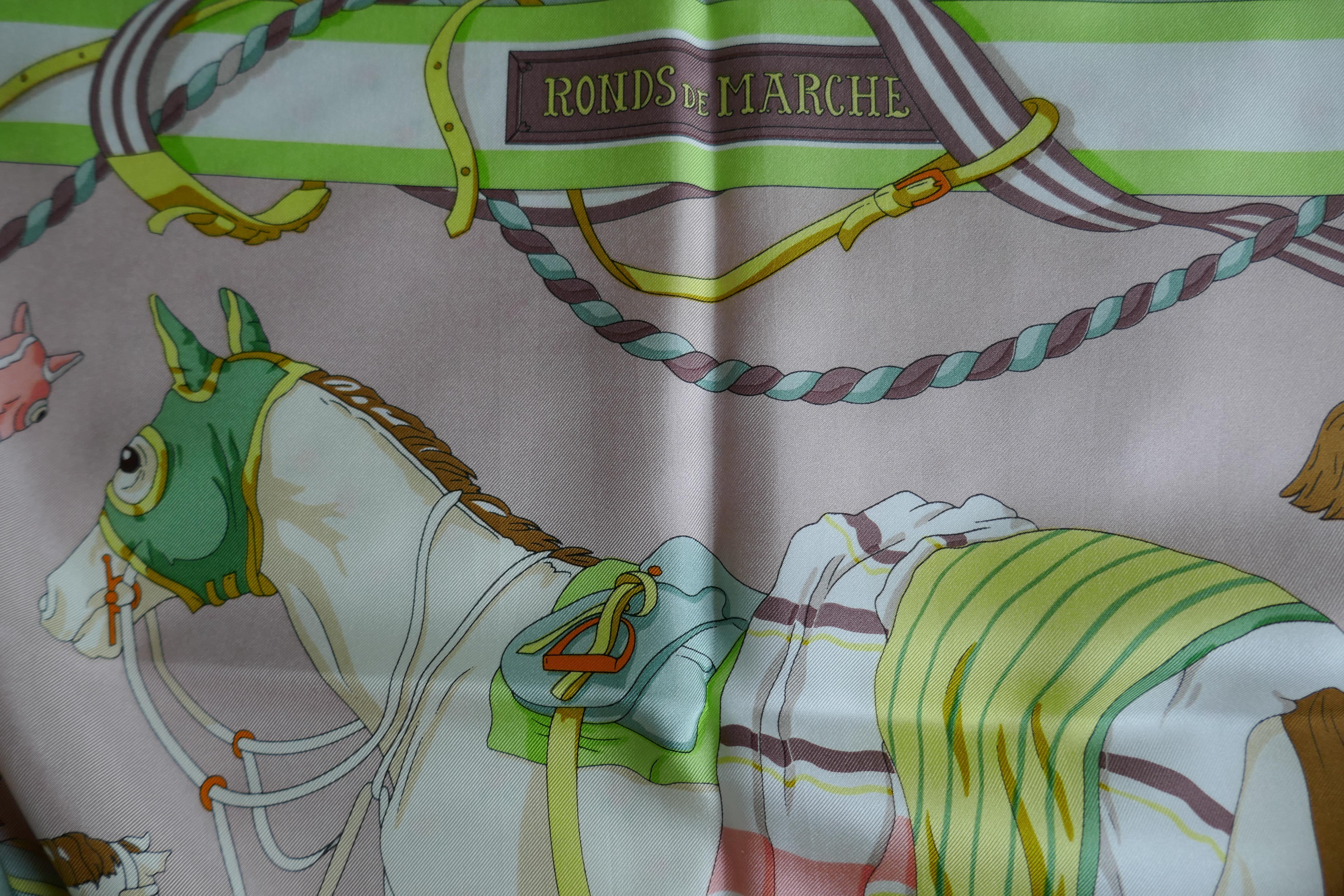 HERMÈS Silk Scarf, Hubert de Watrigant design “Ronds de Marche”  4