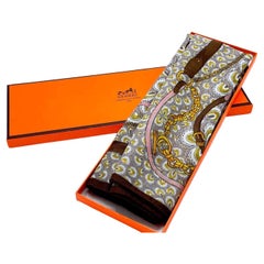 Hermes silk scarf in original box from the 1970s, France