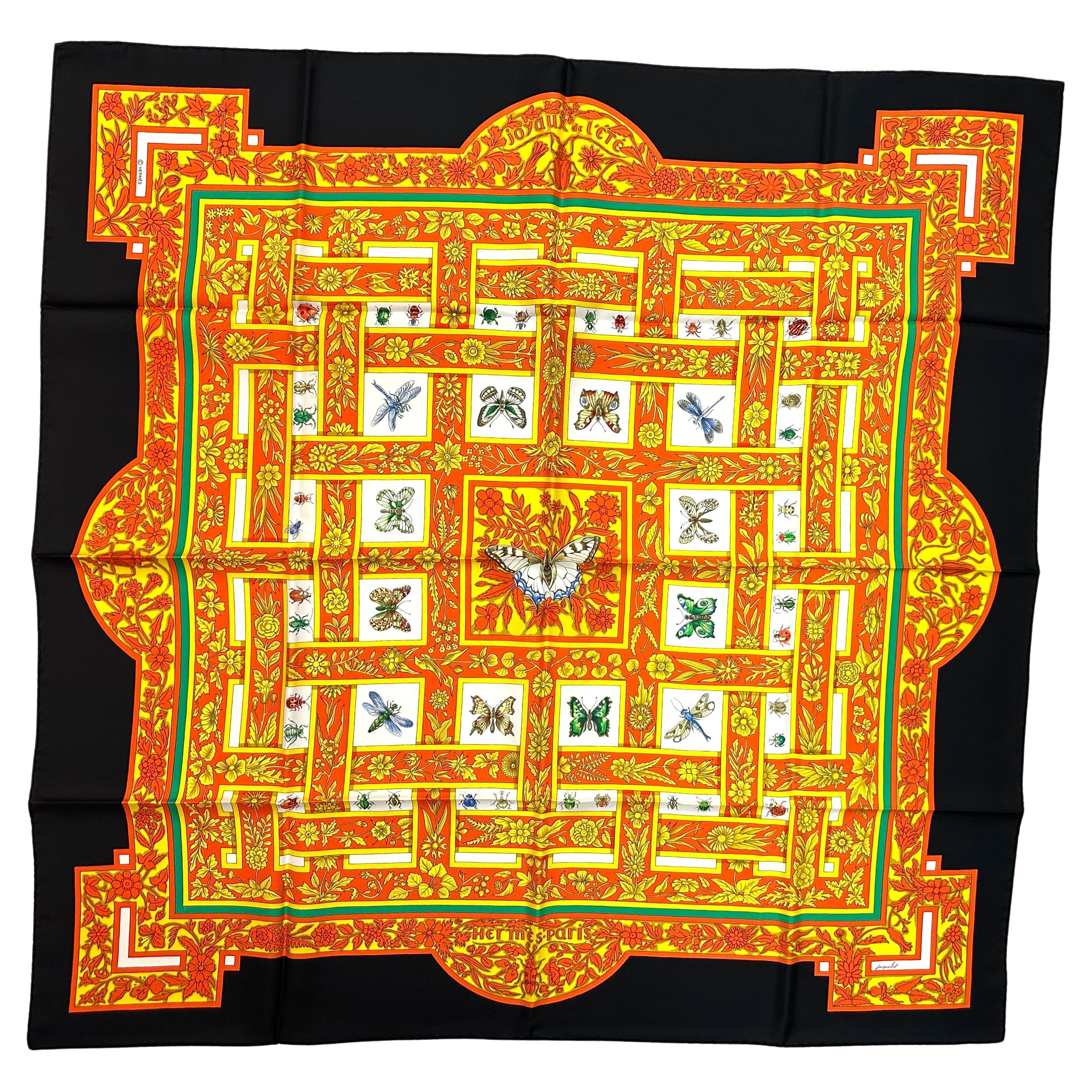 Hermes Silk Scarf, Joyaux de l ete, designed by Antoine de Jacquelot For Sale