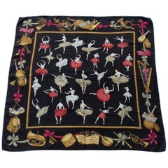 Hermès Silk Scarf La Danse Jean Louis Clerc Black White Red 90 cm GRAIL