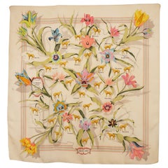 Vintage HERMES Silk Scarf  La France Hippique 1854