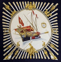 Pañuelo de seda Hermès "La Marine À Rames" 1979
