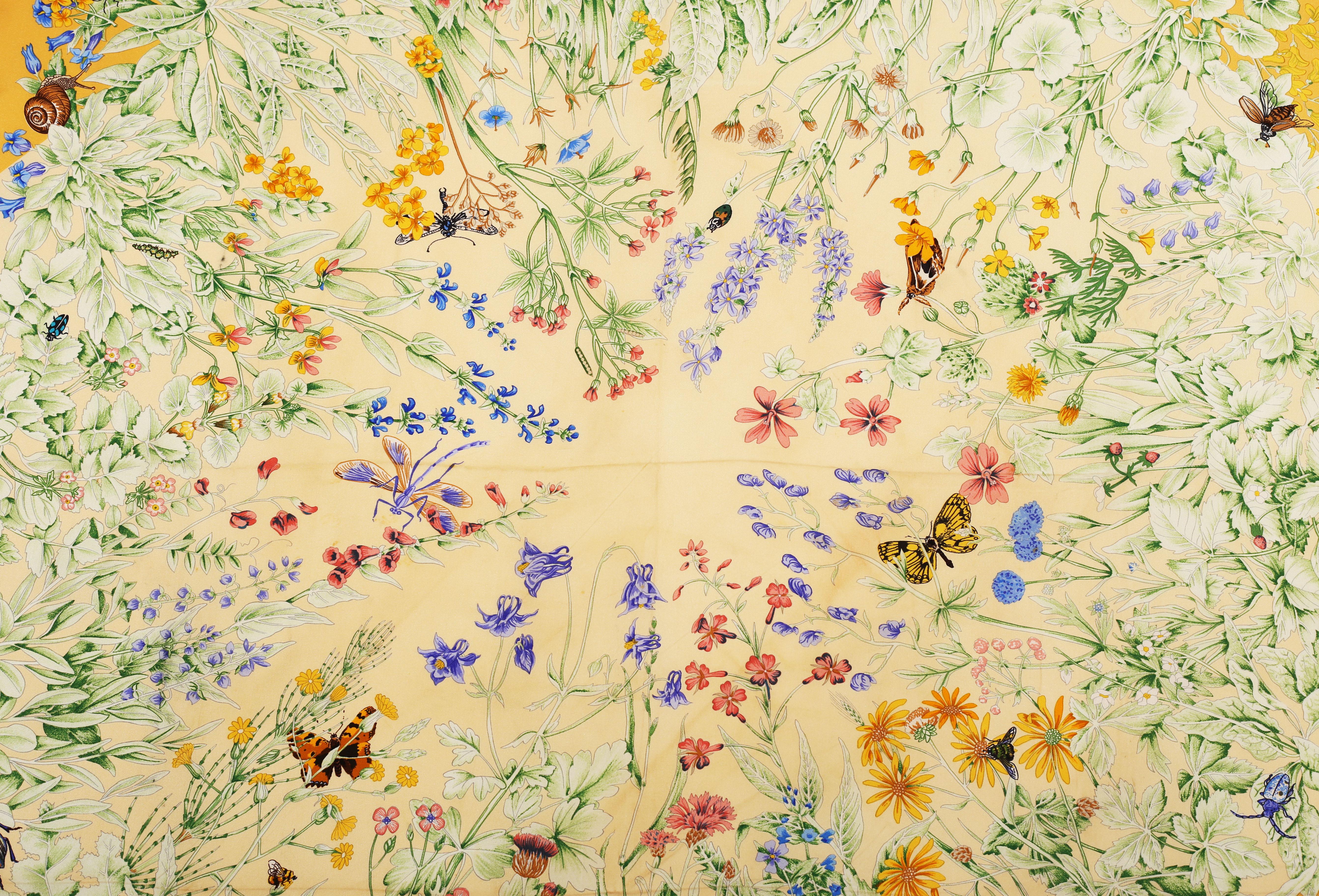 HERMES Silk Scarf  La Prairie  by Antoine de Jacquelot circa 1994 2