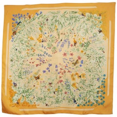 HERMES Silk Scarf  La Prairie  by Antoine de Jacquelot circa 1994