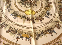 Hermes Silk scarf La Promenade De Longchamps with box