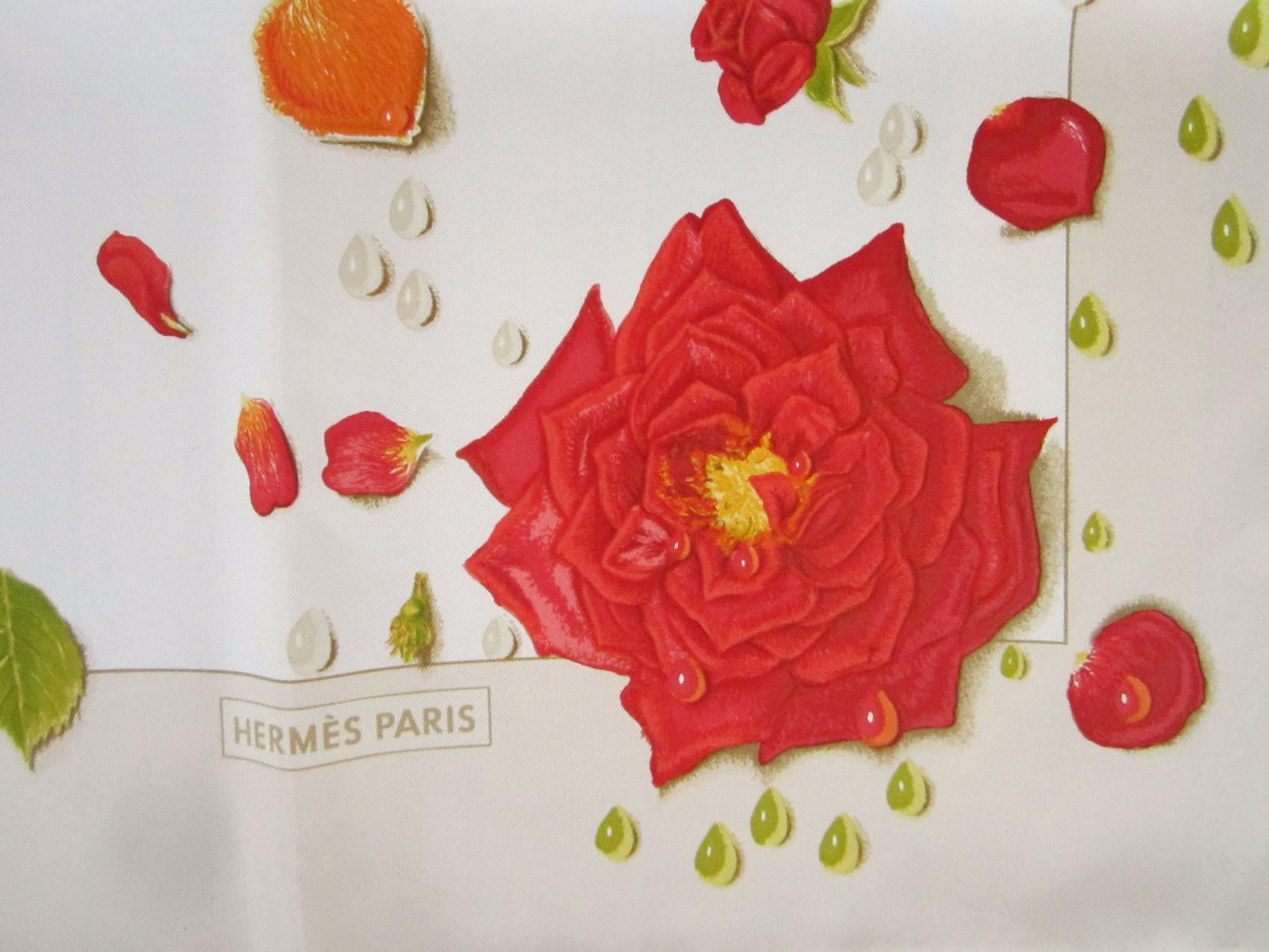 Gray Hermes Silk Scarf 