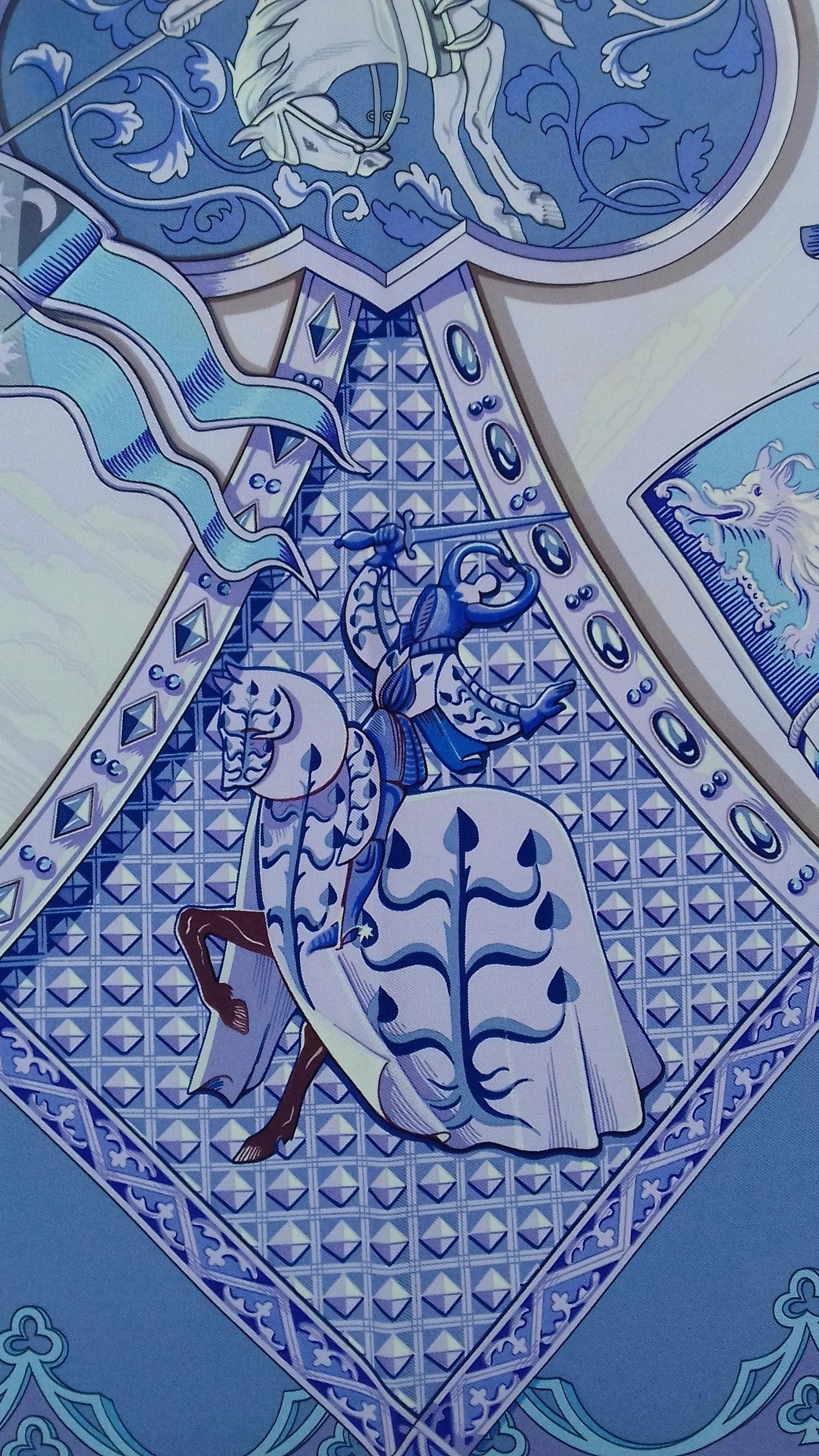 Hermès Silk Scarf La Vie à Cheval Bourthoumieux Purple 90 cm 7