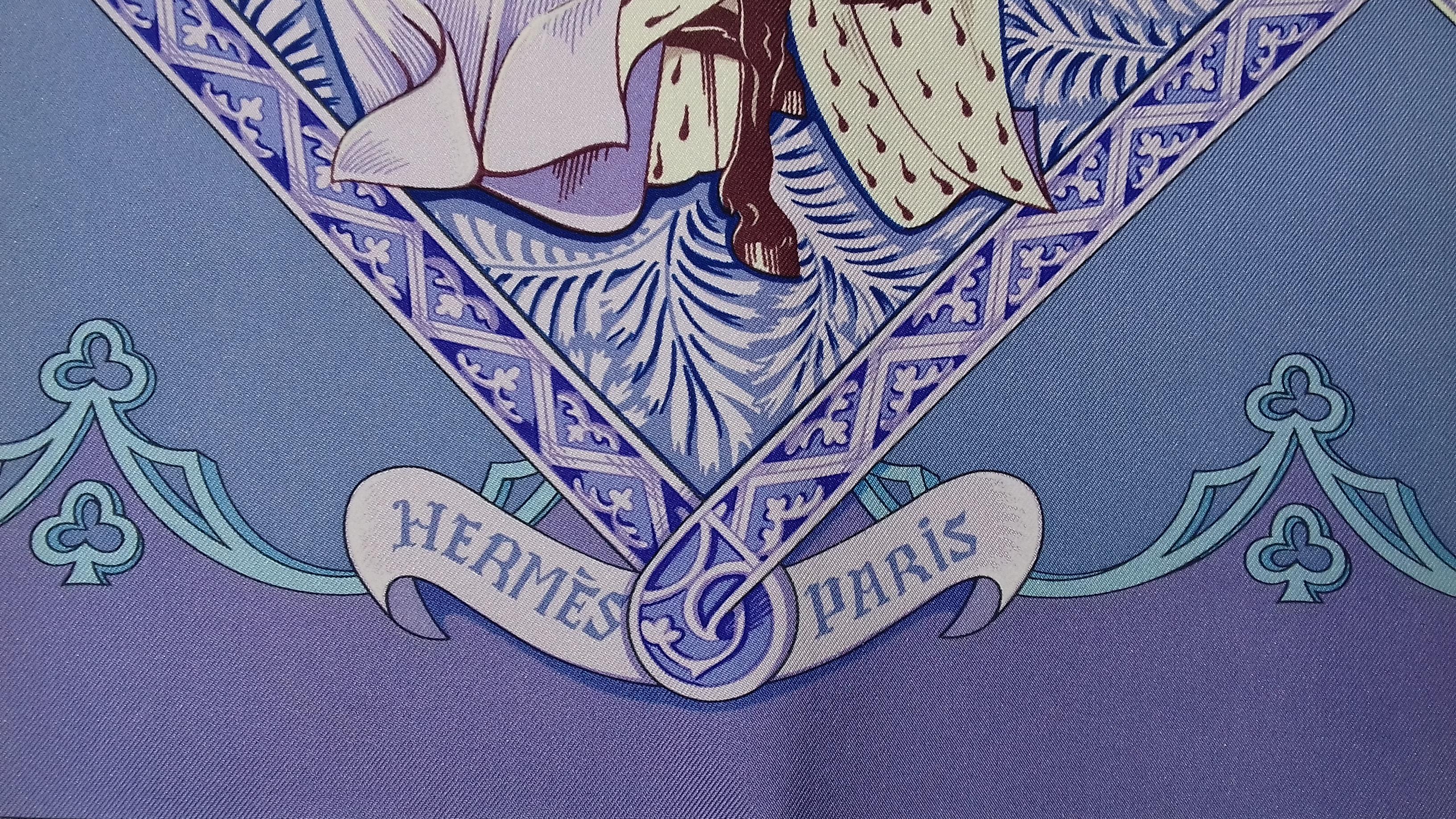 Women's Hermès Silk Scarf La Vie à Cheval Bourthoumieux Purple 90 cm