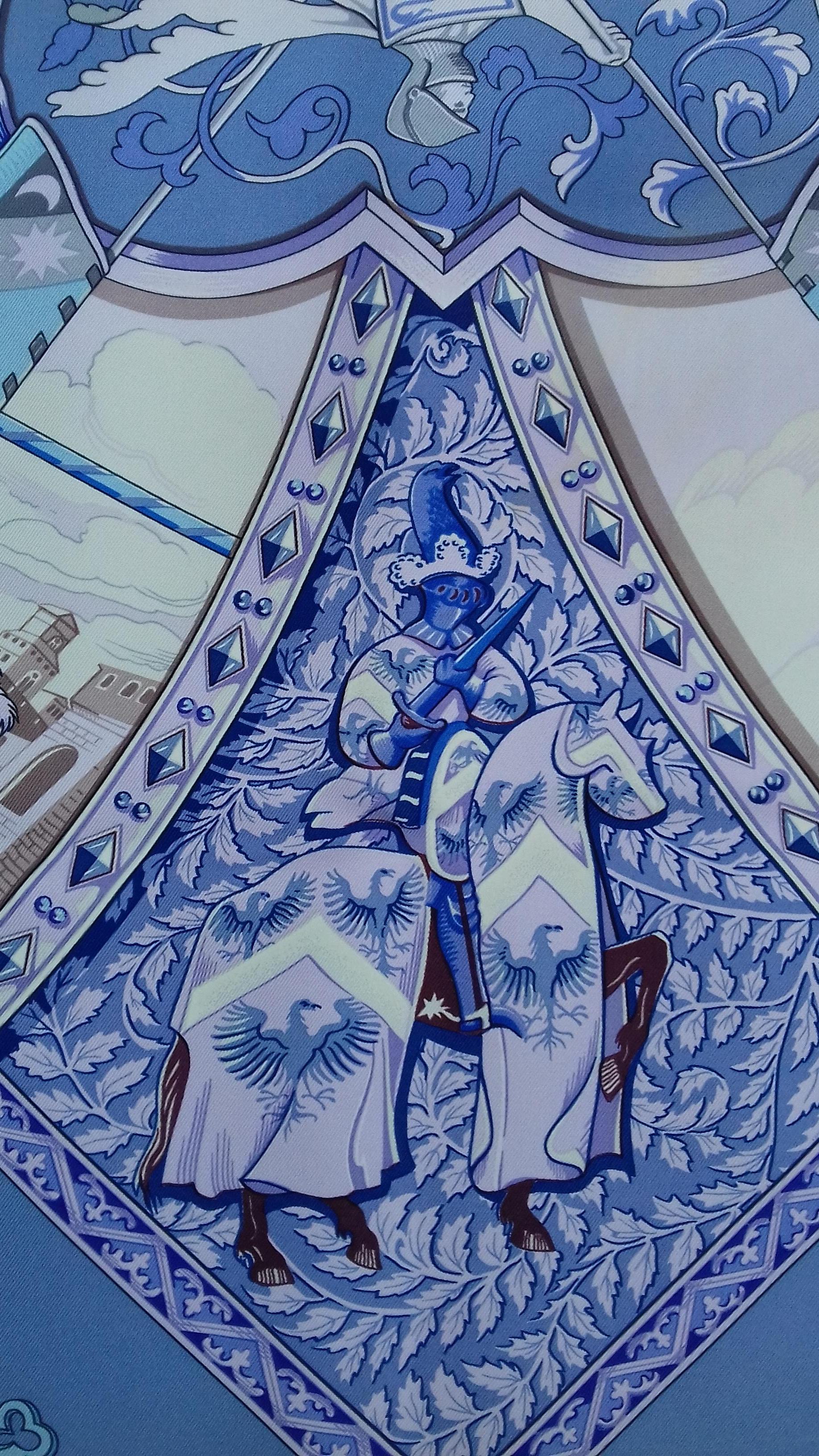 Hermès Silk Scarf La Vie à Cheval Bourthoumieux Purple 90 cm 4