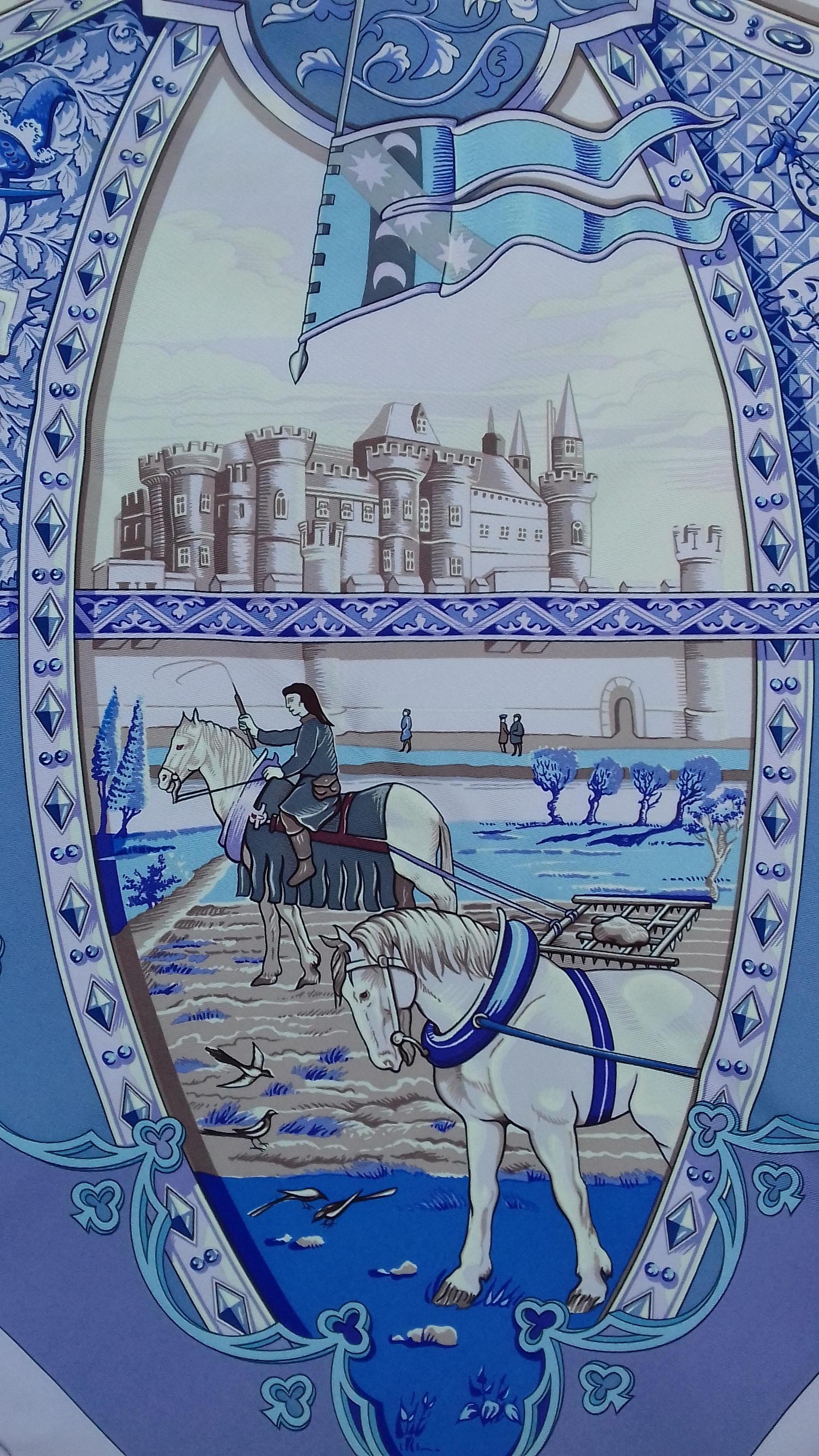 Hermès Silk Scarf La Vie à Cheval Bourthoumieux Purple 90 cm 5