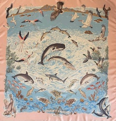 Hermès Seidenschal "La Vie Précieuse De La Méditerranée" 1992