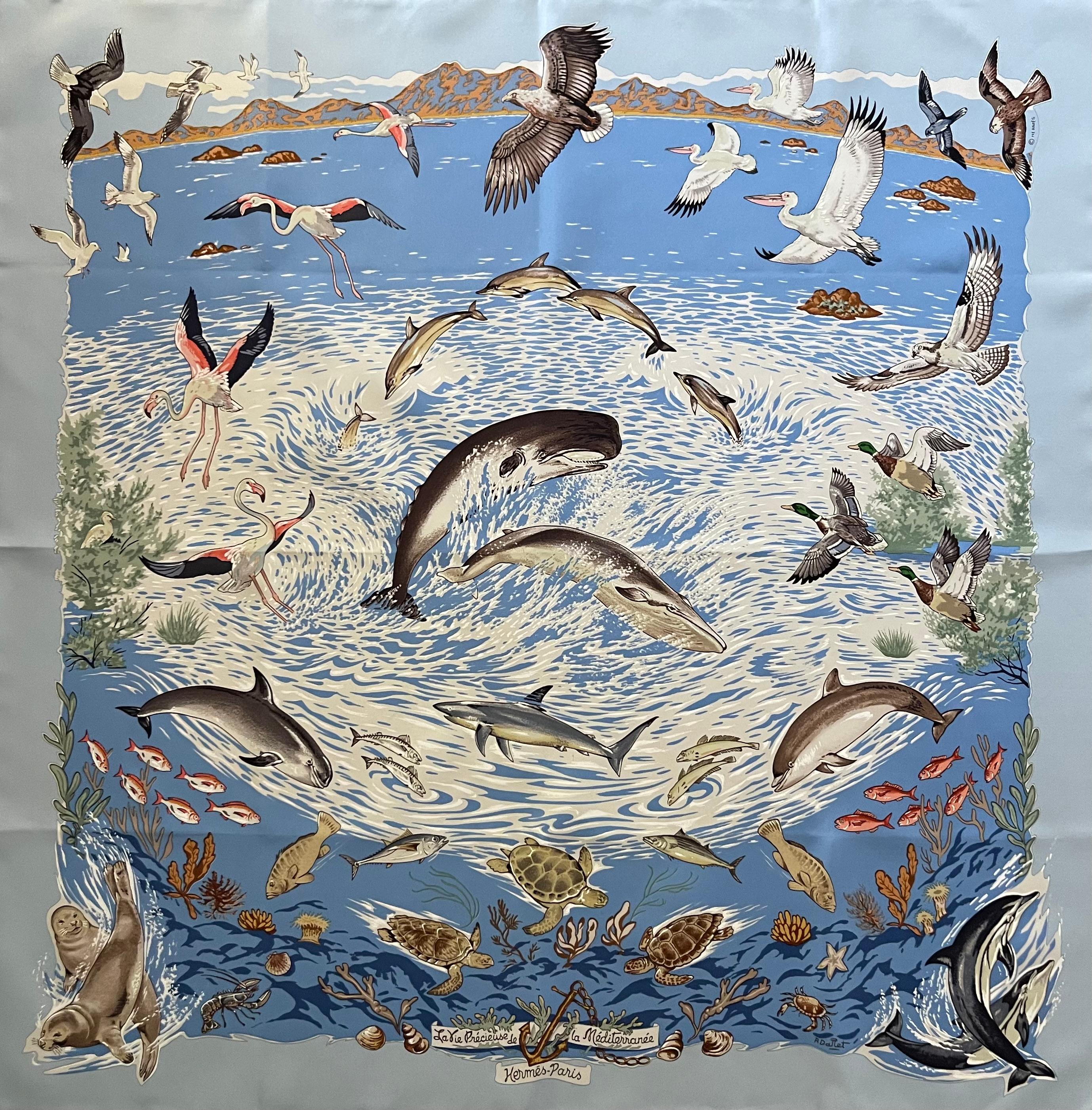 Gris Foulard en soie Hermès 