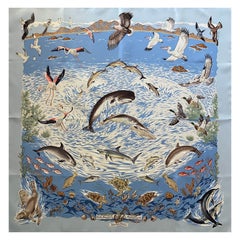 Hermès Seidenschal "La Vie Précieuse De La Méditerranée" 1992