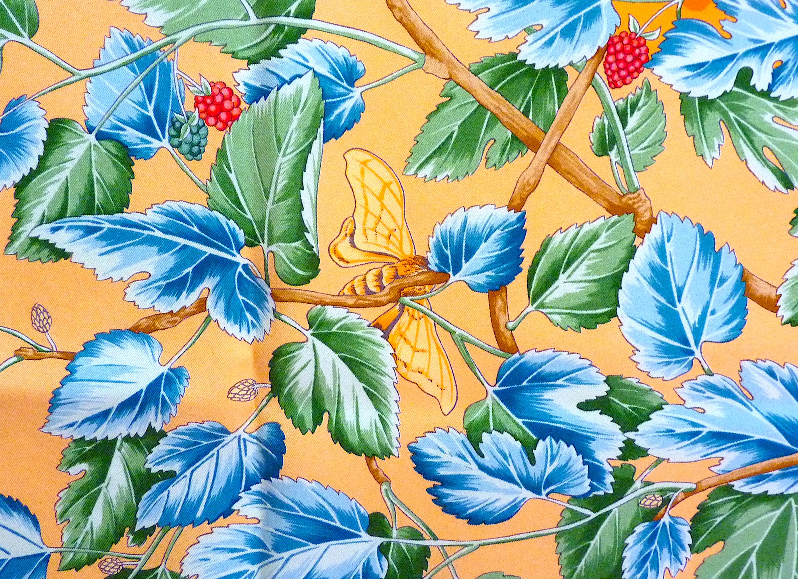 Brown HERMES Silk Scarf  