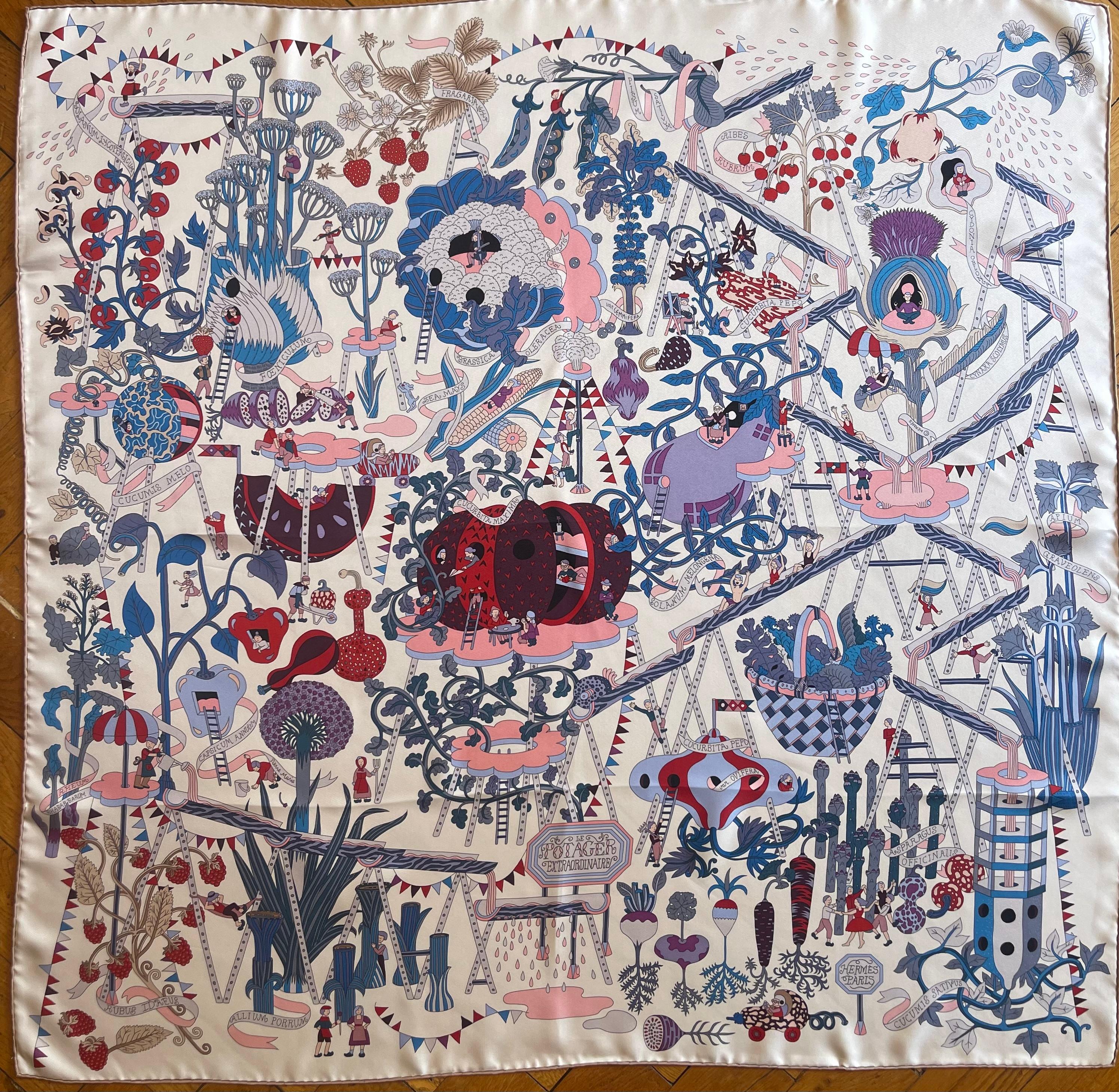Gray Hermès Silk Scarf 