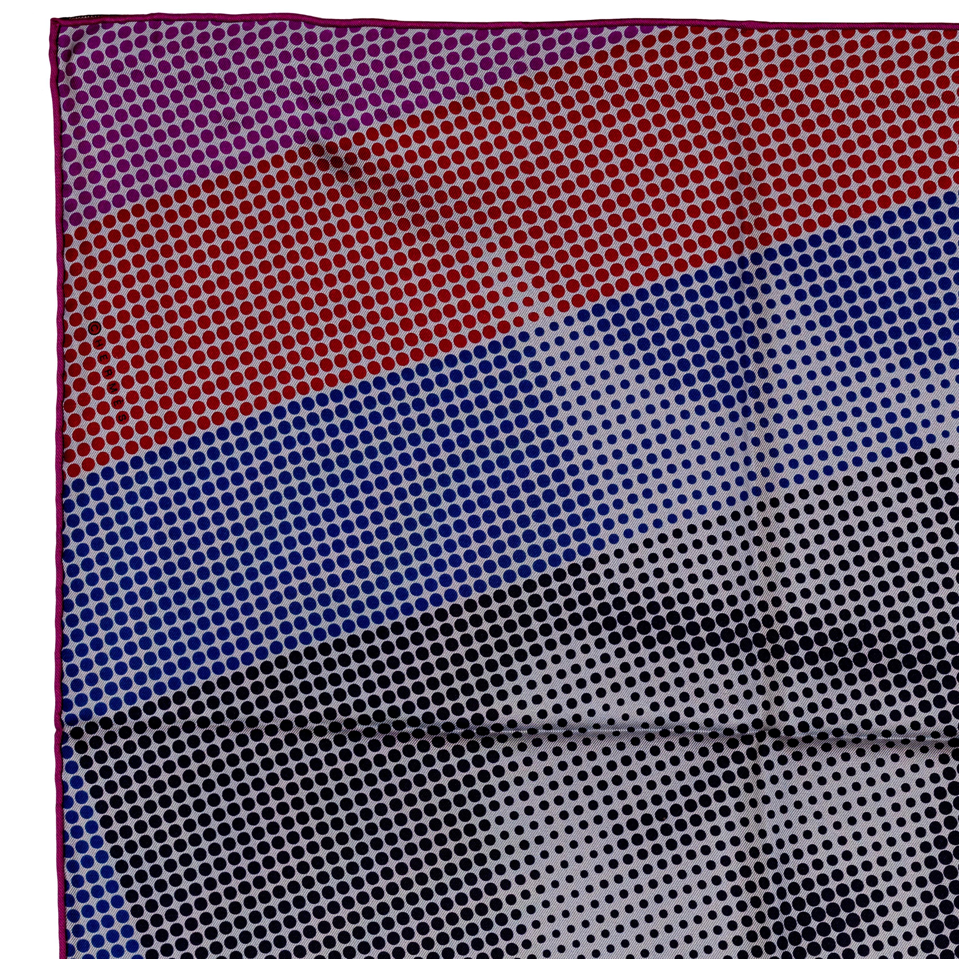 Gris Echarpe en soie Hermes Le Saut H - Purple - New / Store Tag en vente