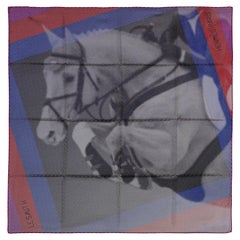 Hermes Silk Scarf Le Saut H - Purple - New / Store Tag