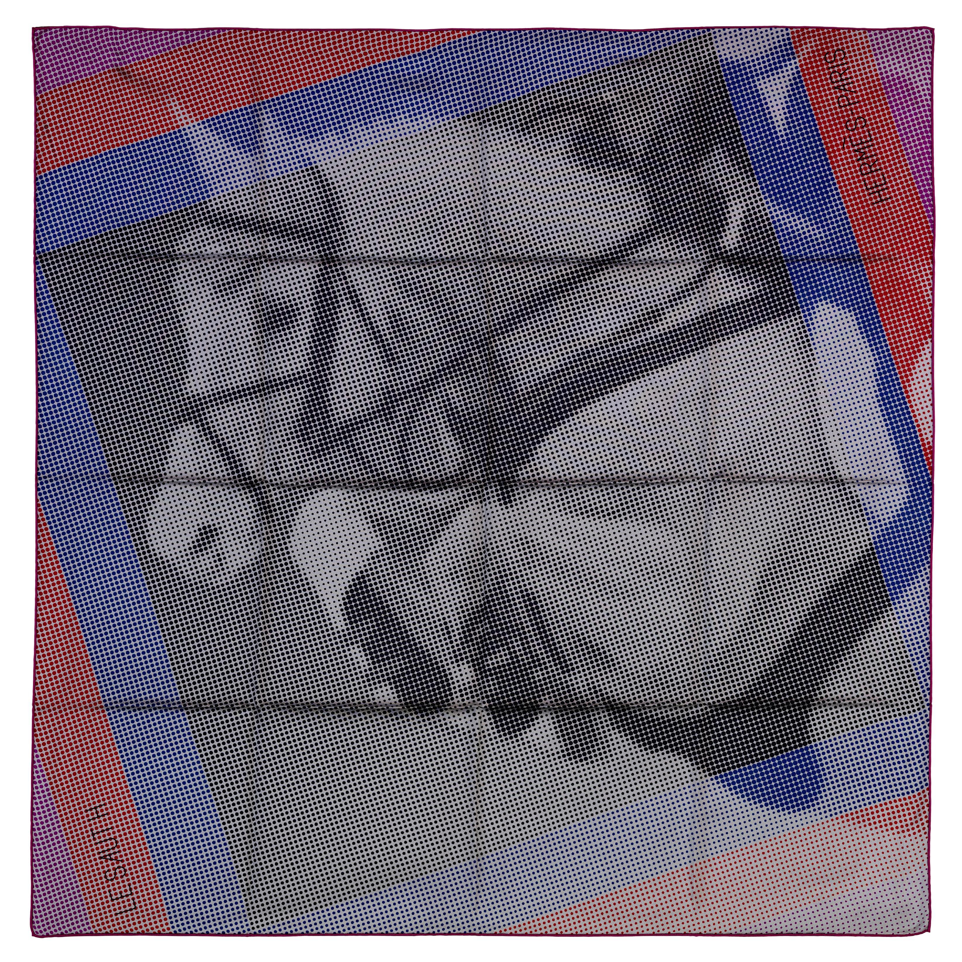 Echarpe en soie Hermes Le Saut H - Purple - New / Store Tag en vente