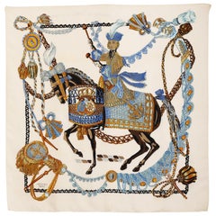 Vintage Hermes silk scarf Le Timbalier by Francoise Heron 1961