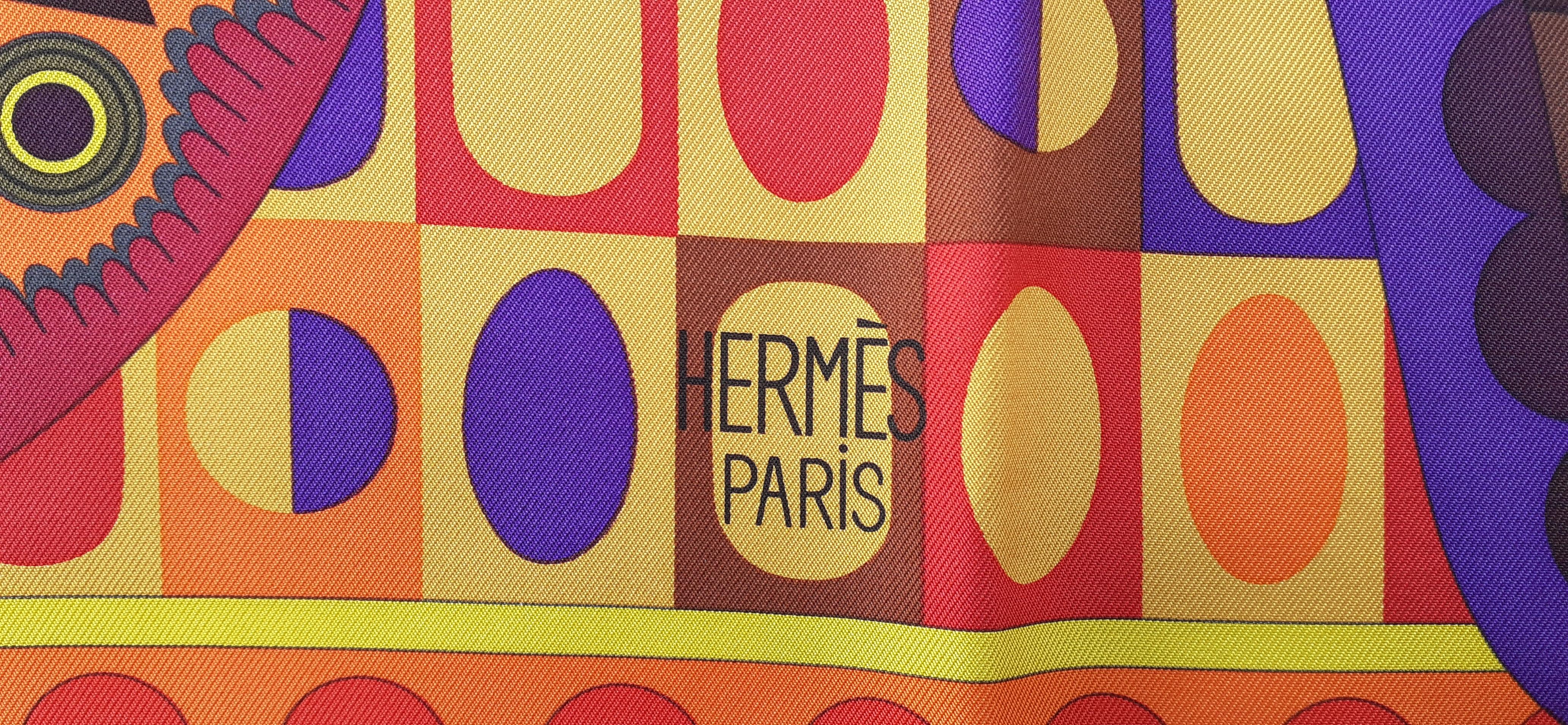 Hermès Silk Scarf Les Ailes de la Soie Aline Honoré 90 cm  4