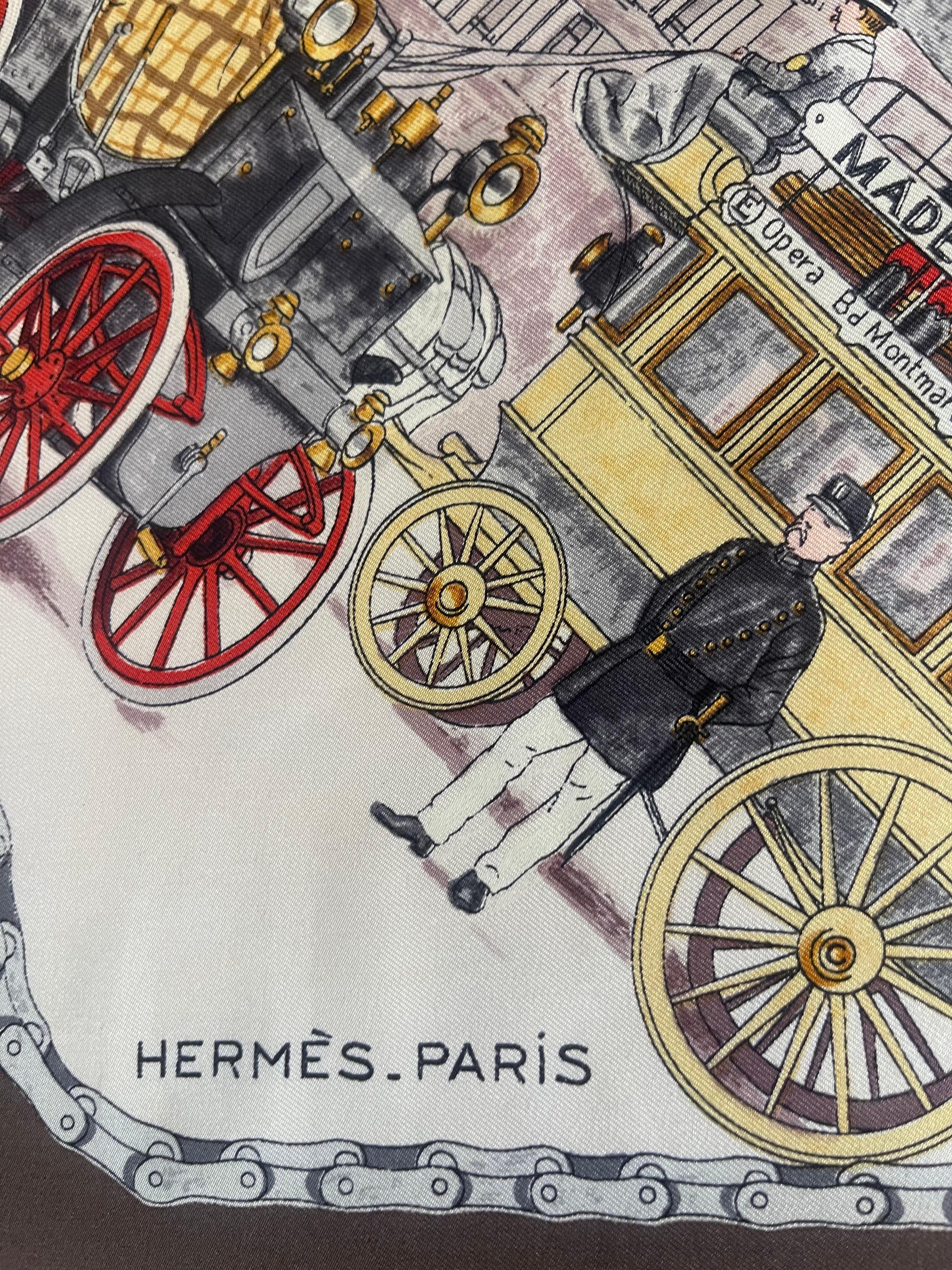 Hermes Silk Scarf “Les Ancêtres” 1963. For Sale 4