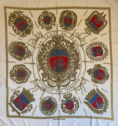 Hermès Silk Scarf "Les Armes De Paris" 1954