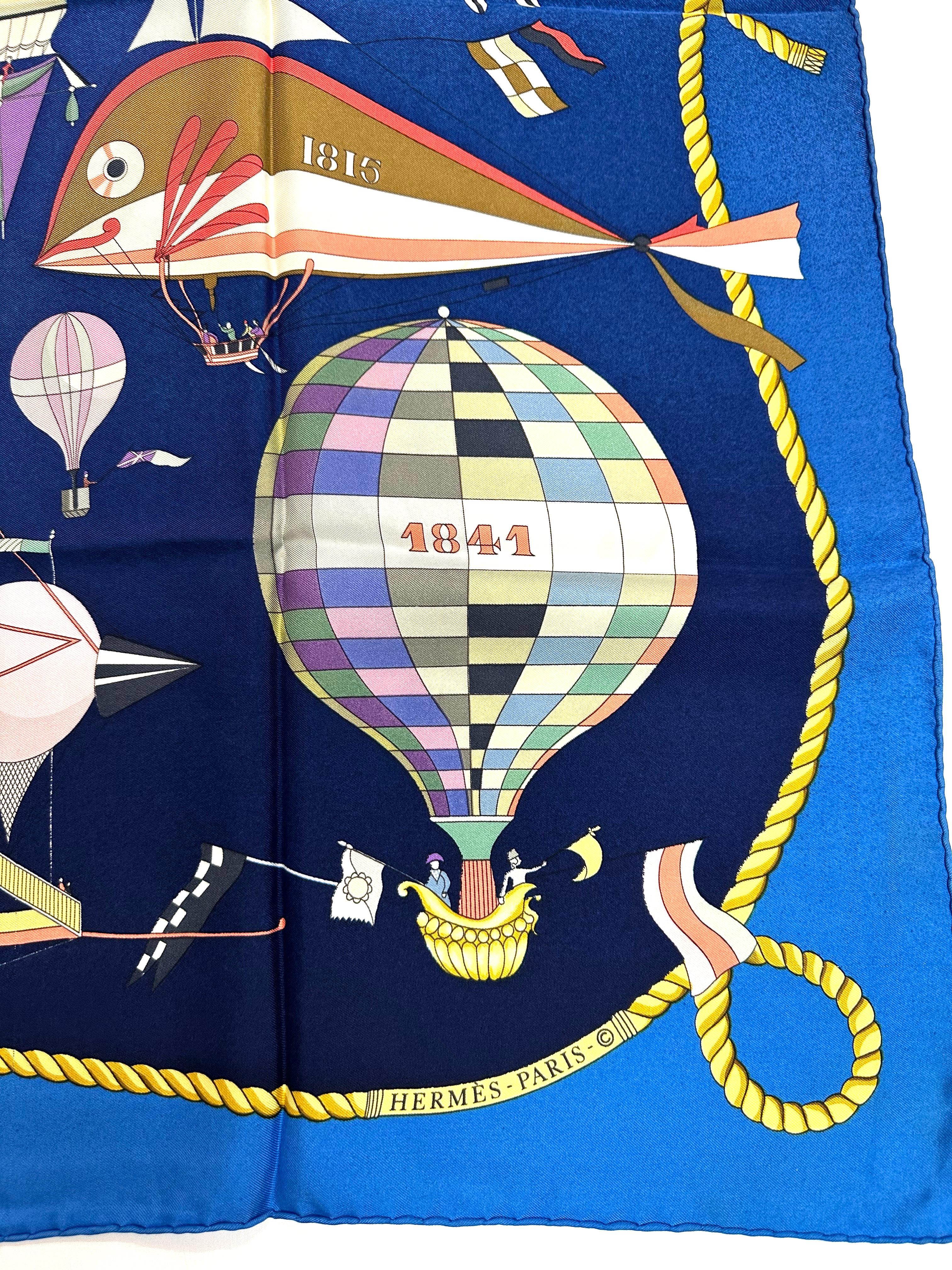 Hermes Silk Scarf, Les Folies Du Ciel
Designed by Loic Dubigeon, 1984.
35 by 35 in.