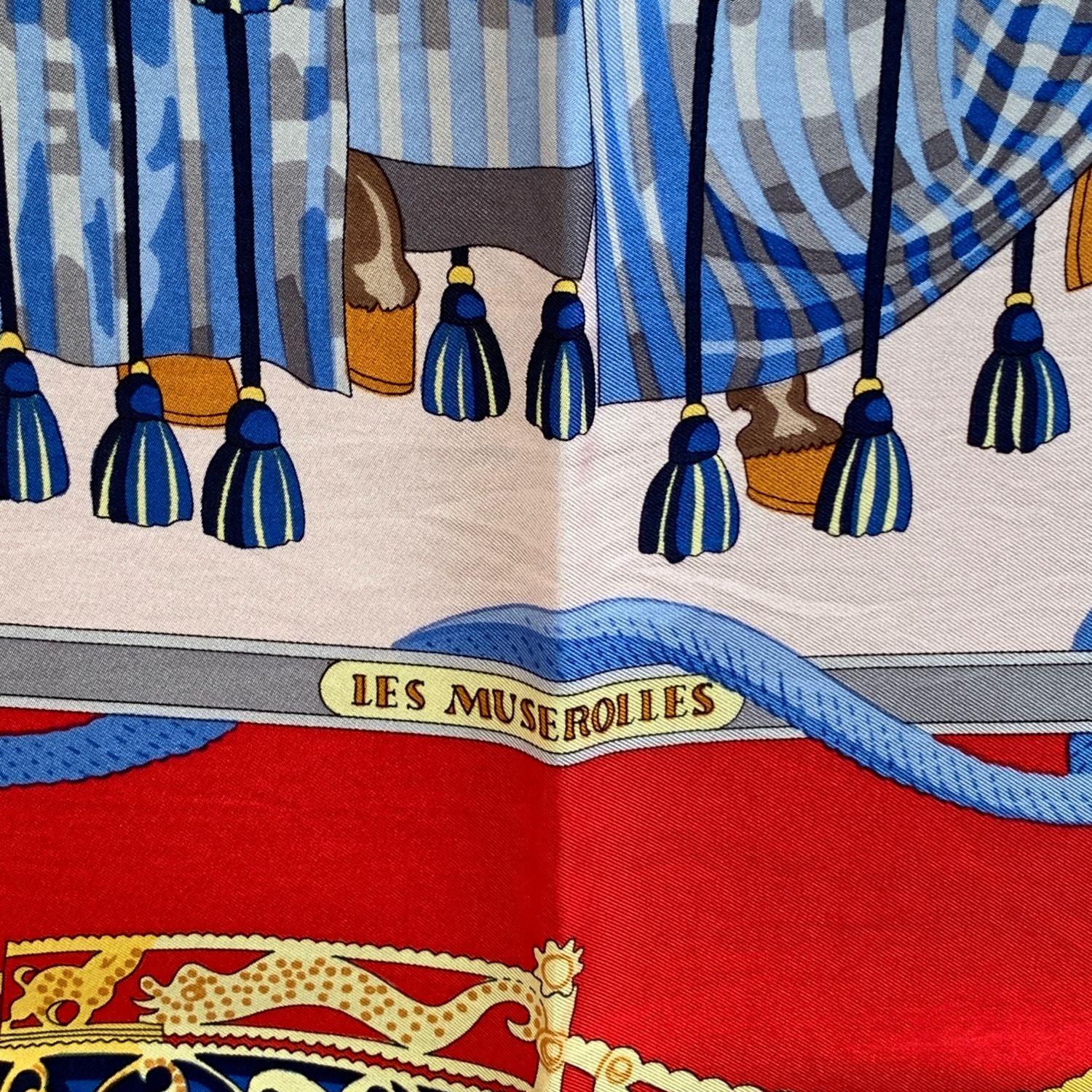 Hermès Seidenschal Les Muserolles 1986 von Christiane Vauzelles im Zustand „Hervorragend“ in Rome, Rome
