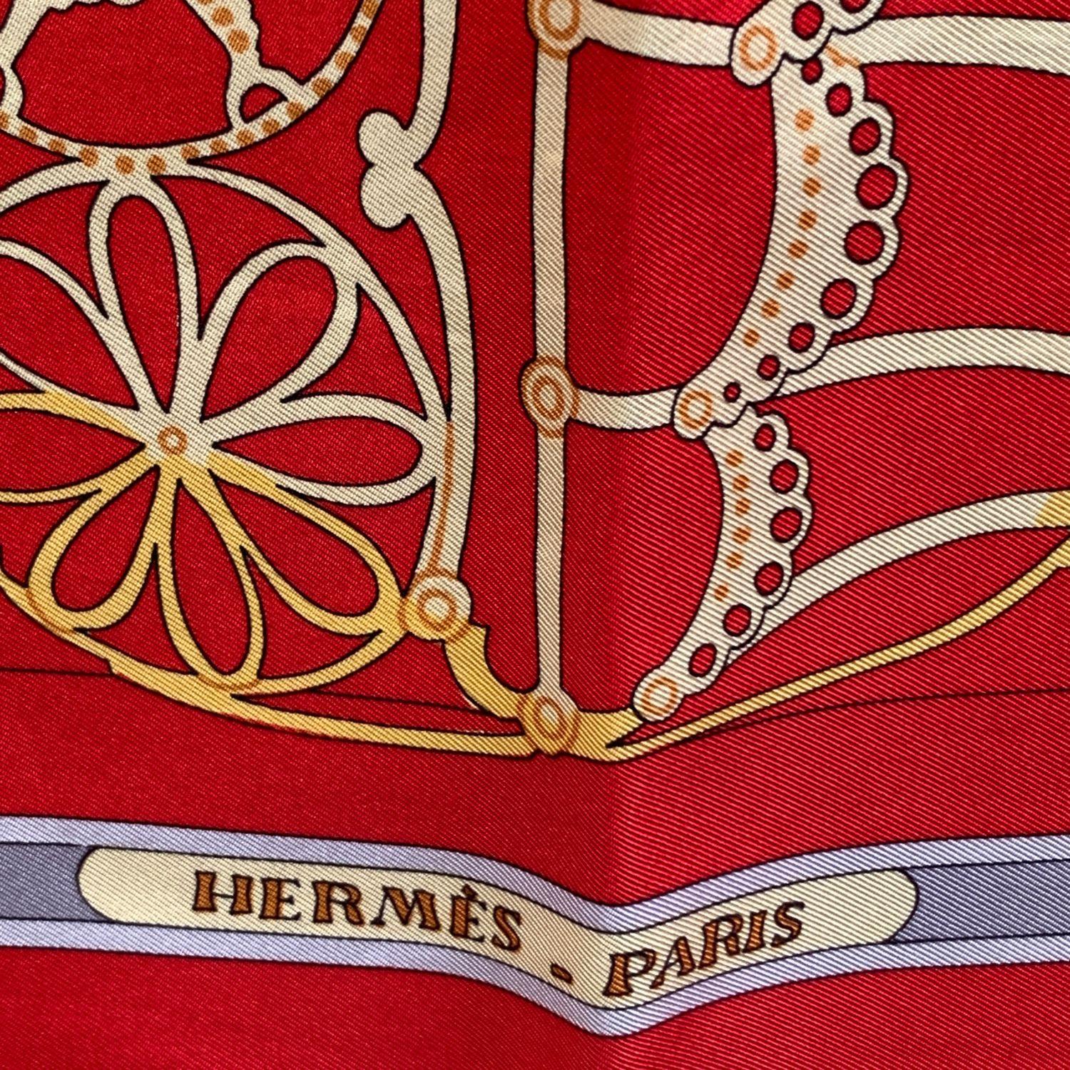 Hermès Seidenschal Les Muserolles 1986 von Christiane Vauzelles Damen