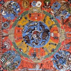 Hermès Silk Scarf "Les Mythologie des Hommes Rouges" 1999