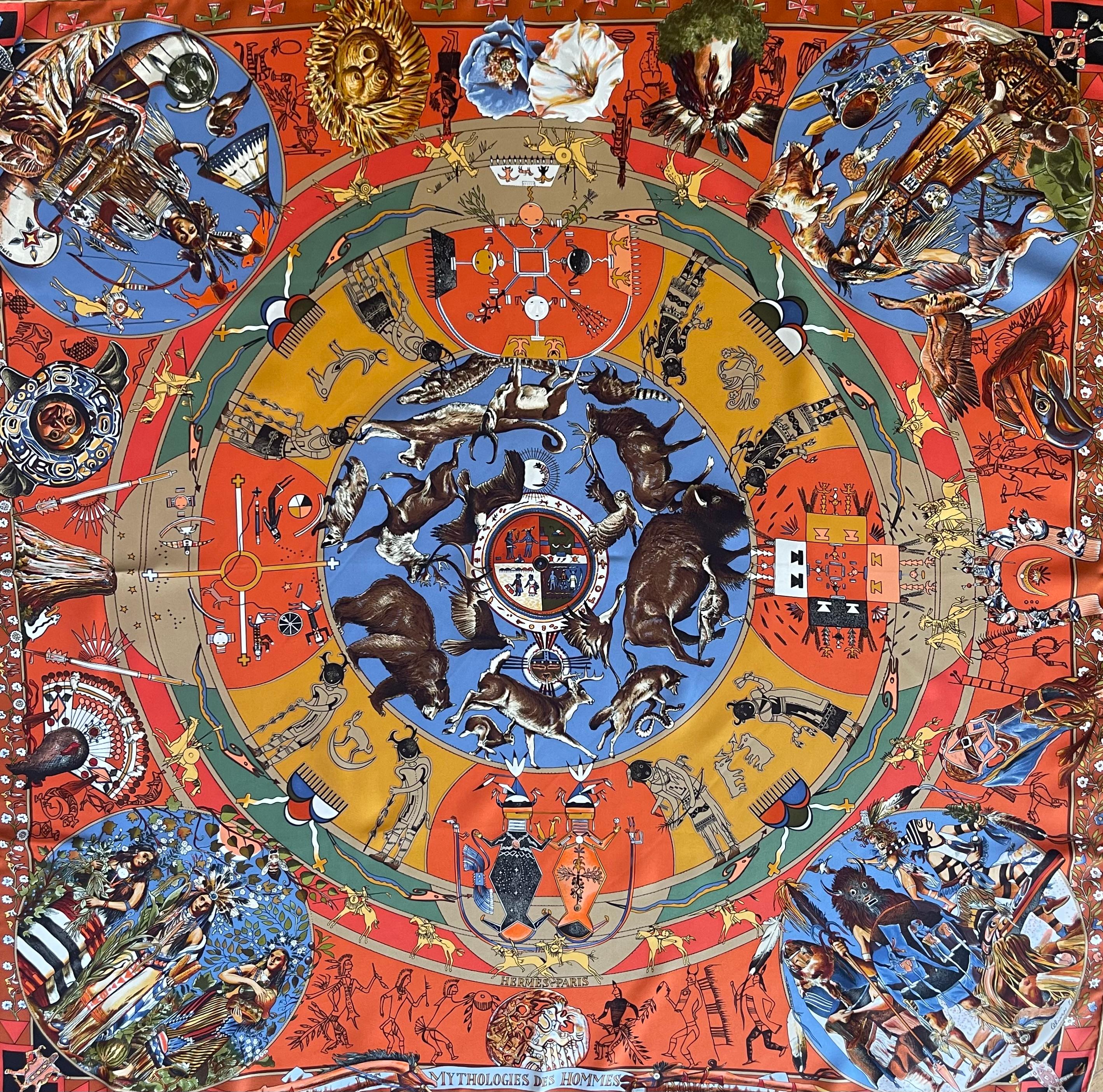 Marrone Hermès Silk Scarf 