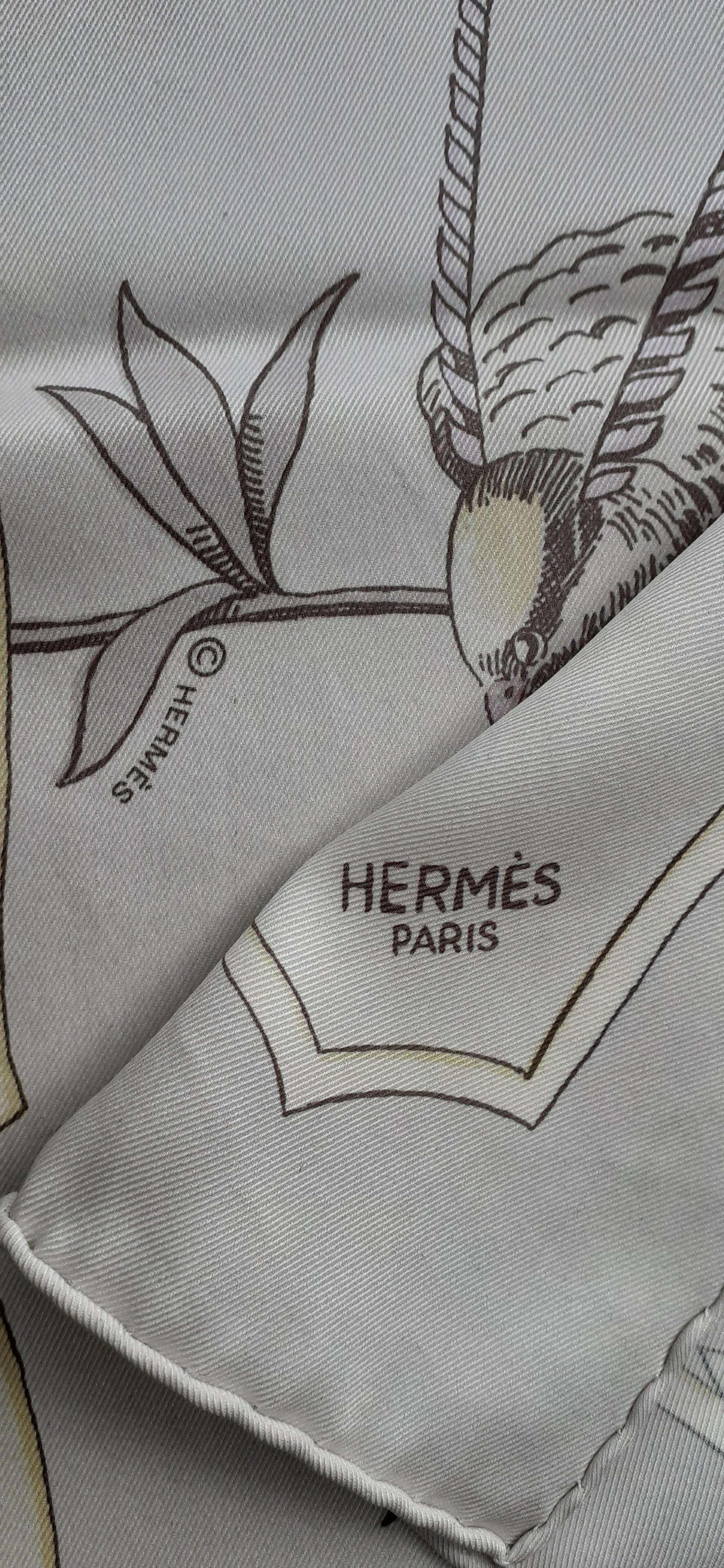 Hermès Silk Scarf Les Oiseaux des Iles Charles Pittner 66 cm RARE For Sale 6