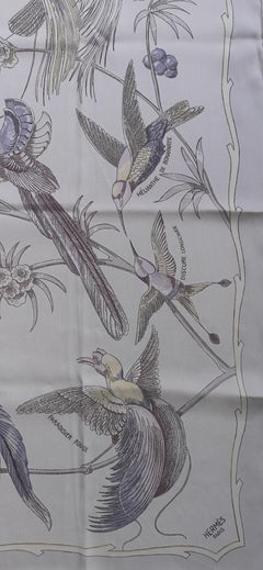 Hermès Silk Scarf Les Oiseaux des Iles Charles Pittner 66 cm RARE