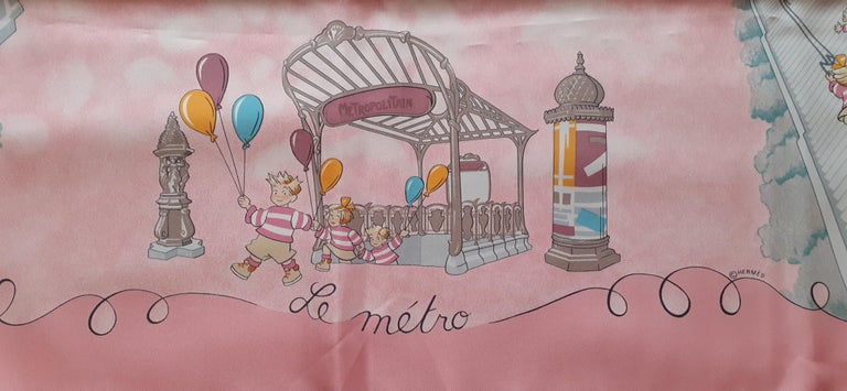 Carré Hermès Les Triples Nicole Lambert En Soie - 90x90 Cm, Multicolore, Occasion Rare - Fabriqué En France