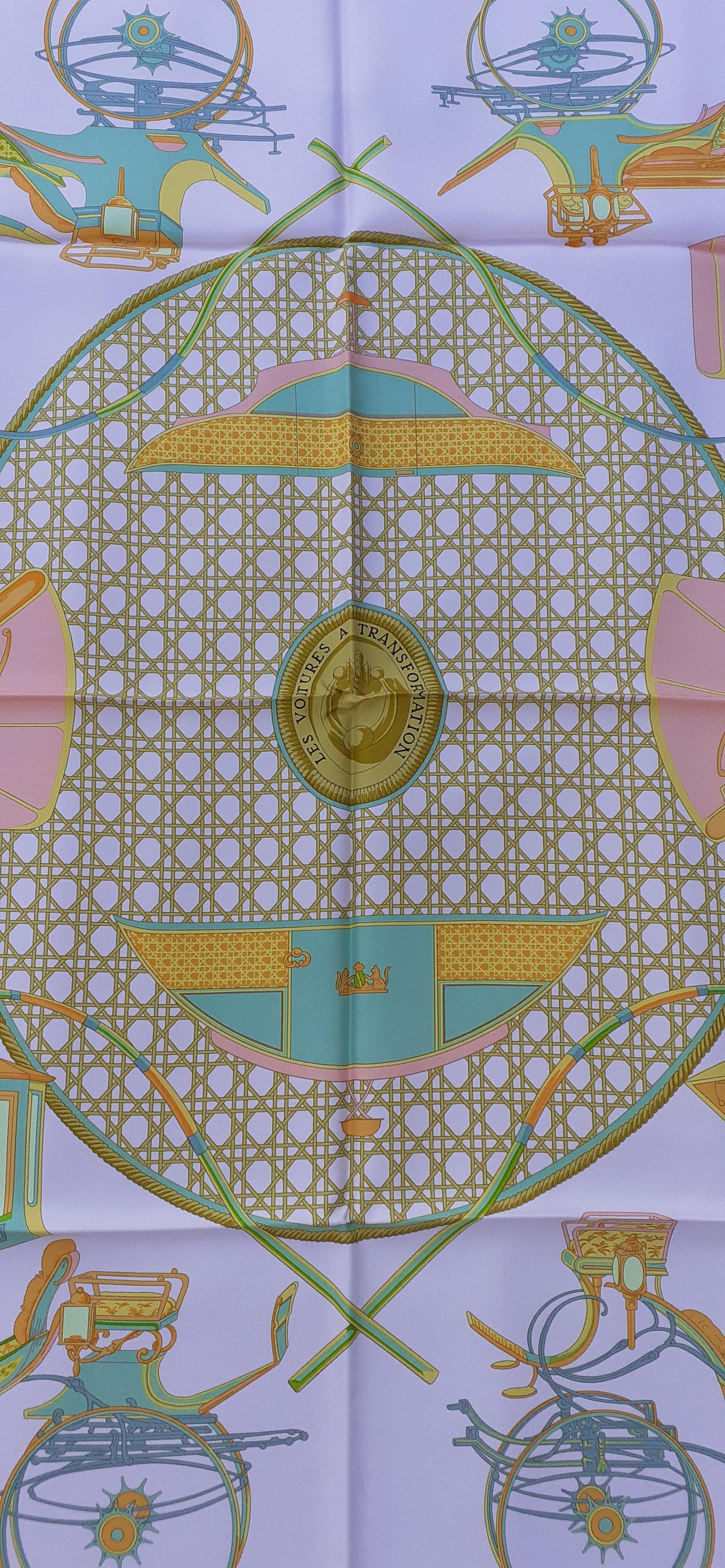 Please notice: Background is Pale Pink, not white (as it appears on pictures)

Gorgeous Authentic Hermès Scarf

Pattern: 