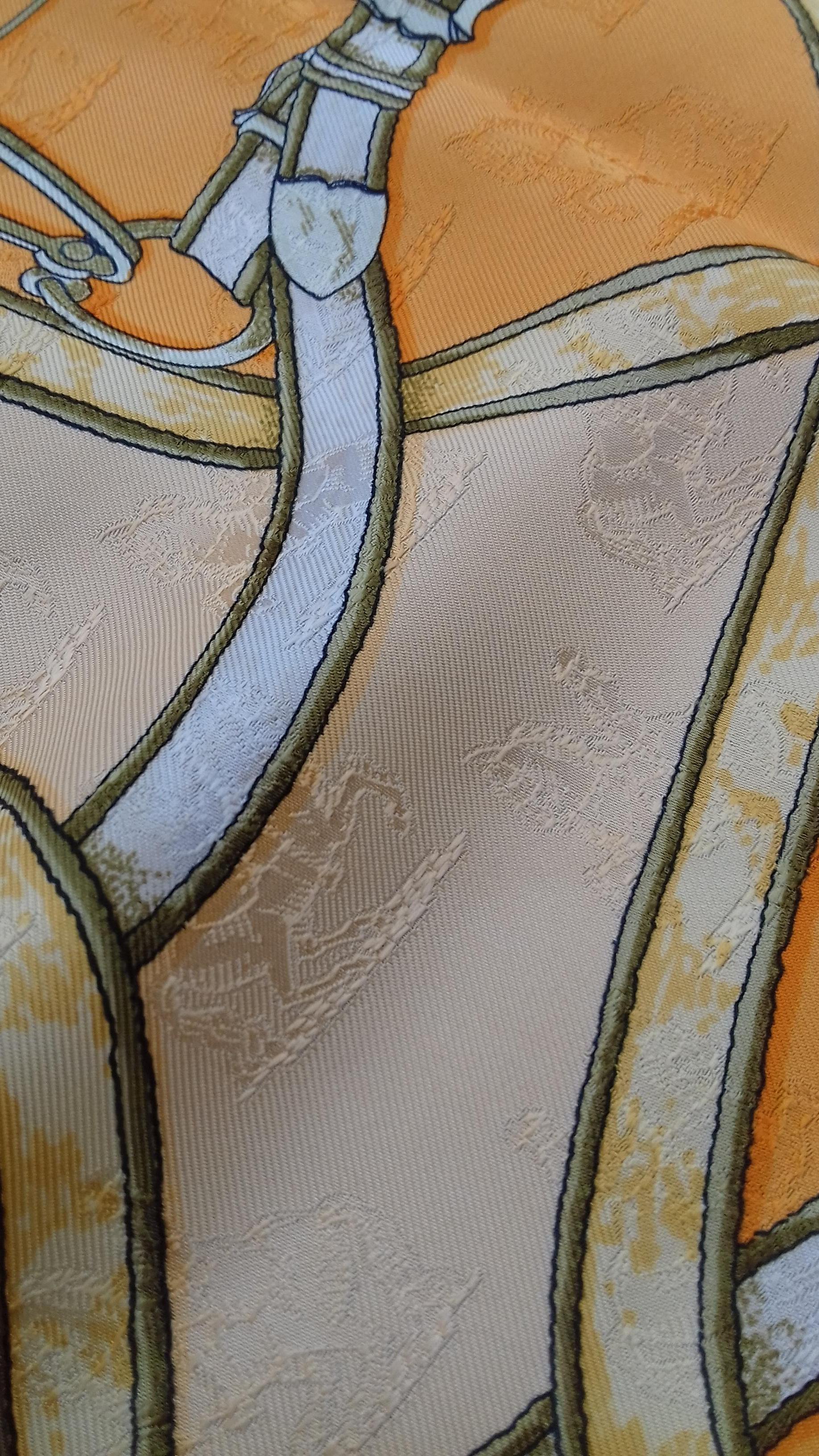 Hermès Silk Scarf L'Instruction Du Roy Henri d'Origny Orange Damask 35 inches 8