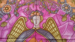 Hermès Silk Scarf Lumieres de Paris Hidaka 2006 Pink Orange 35 inches