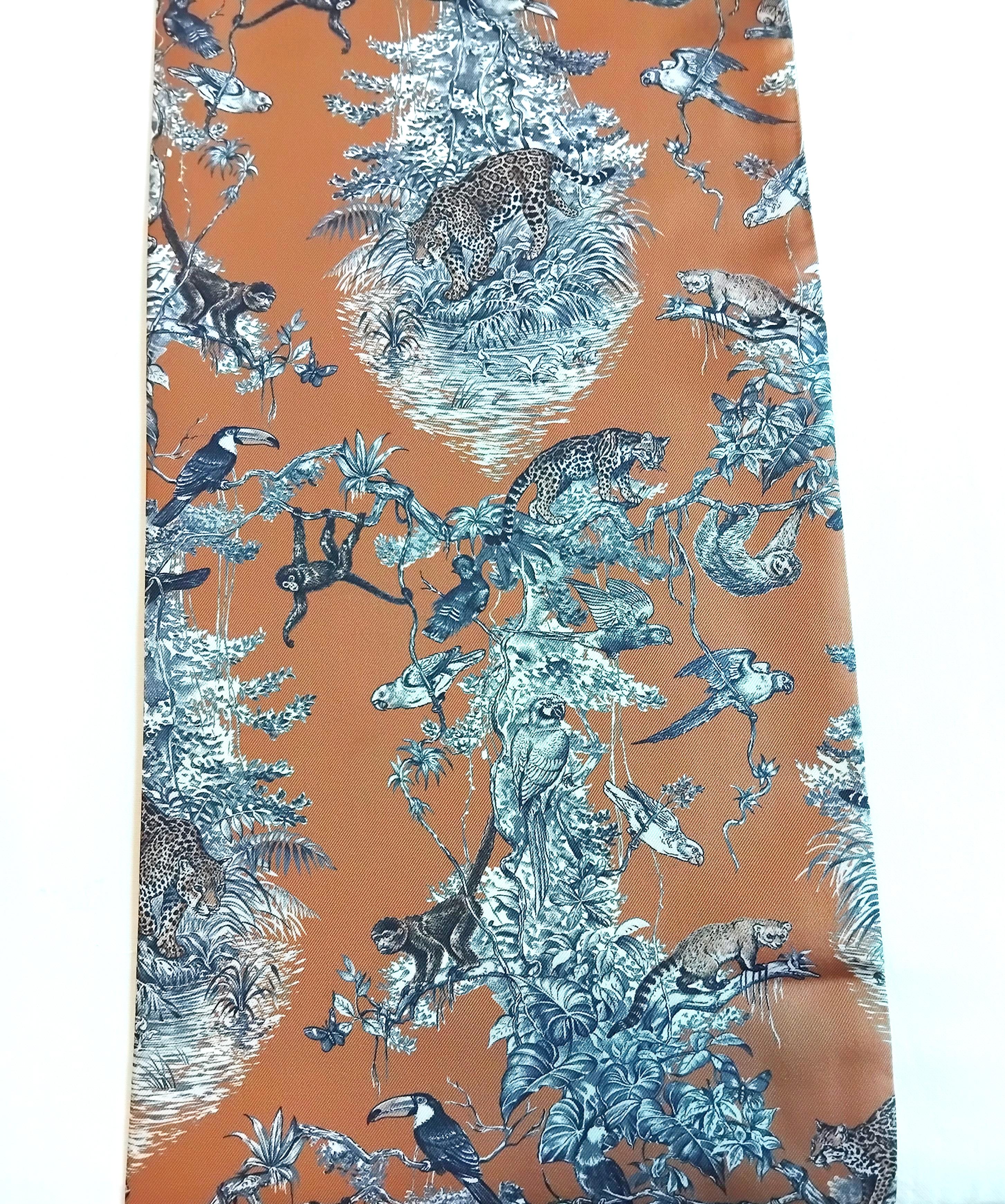 Hermès Silk Scarf Maxi Twilly Cut Equateur Robert Dallet For Sale 1