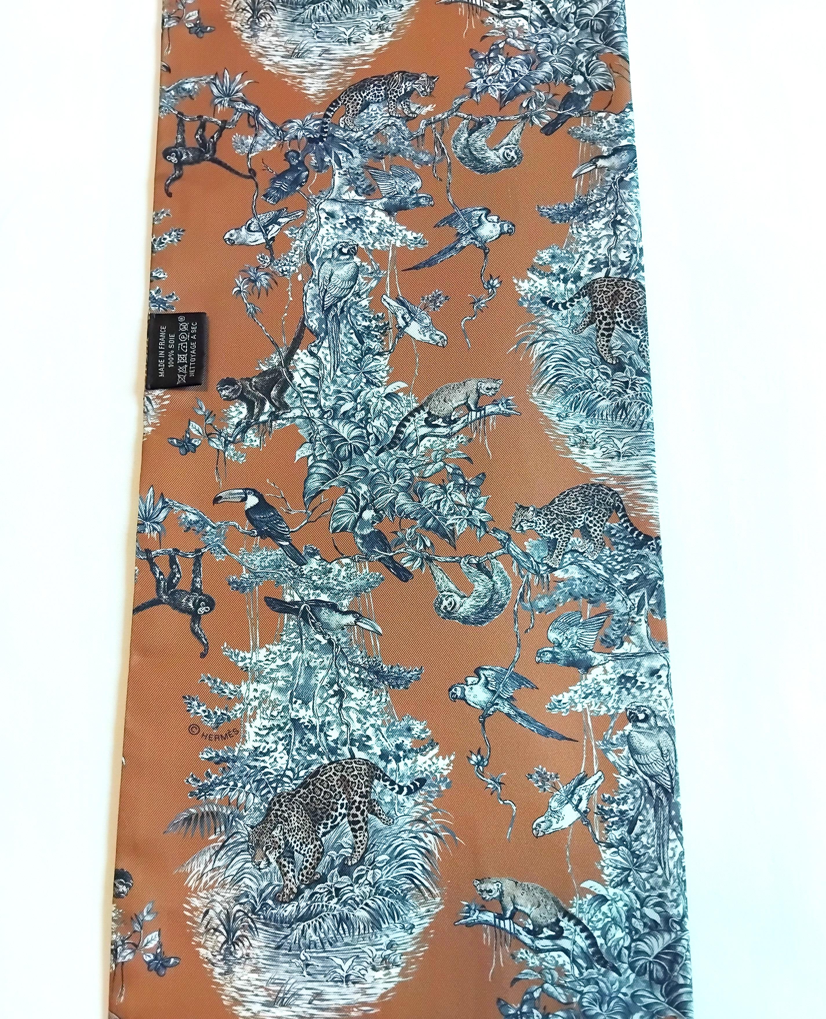 Hermès Silk Scarf Maxi Twilly Cut Equateur Robert Dallet For Sale 4