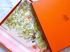 HERMES Silk Scarf MINT CONDITION "La Prairie" by Antoine de Jacquelot