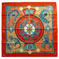 Retro HERMES Silk Scarf MINT CONDITION with Box "Rêve d'Australie" by Zoé Pauwels