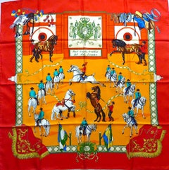 HERMES Silk Scarf MINTCONDITION with Box "Ecole Andalouse d'Art Equestre"