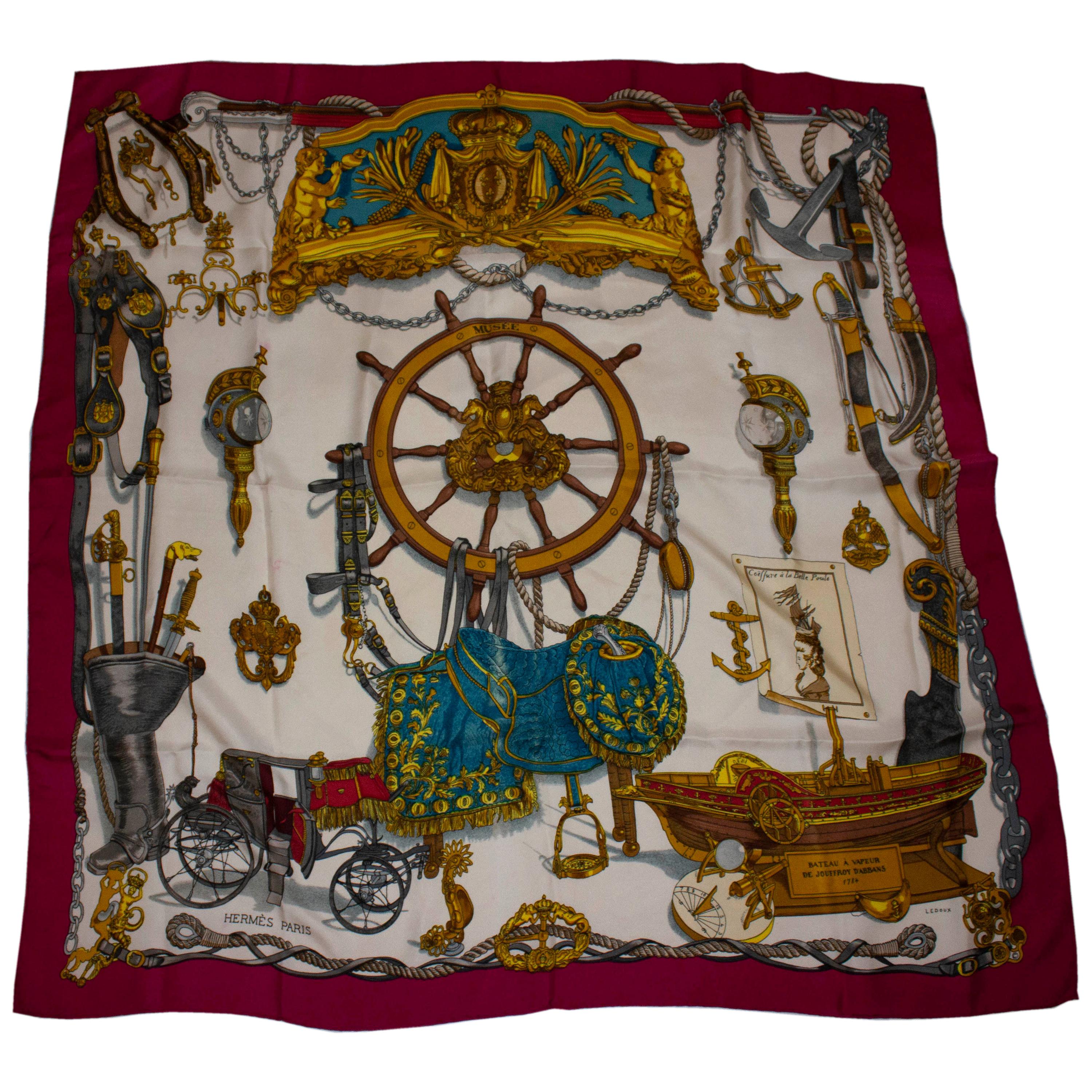 Hermes Silk Scarf  Musee by Le Doux
