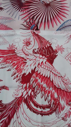 Hermès Silk Scarf Mythiques Phoenix Coloriages Pink Blue Jean 90 cm