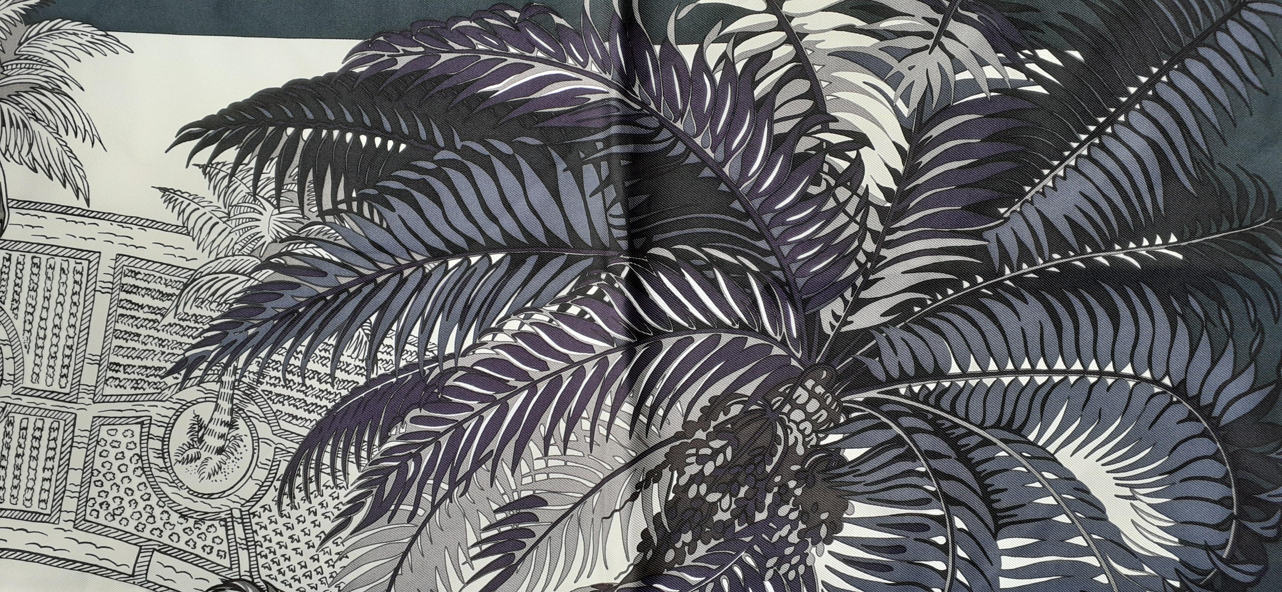 Hermès Foulard en soie Mythiques Phoenix Gris Vanille Aubergine GRAIL COLORWAY 90 cm 8