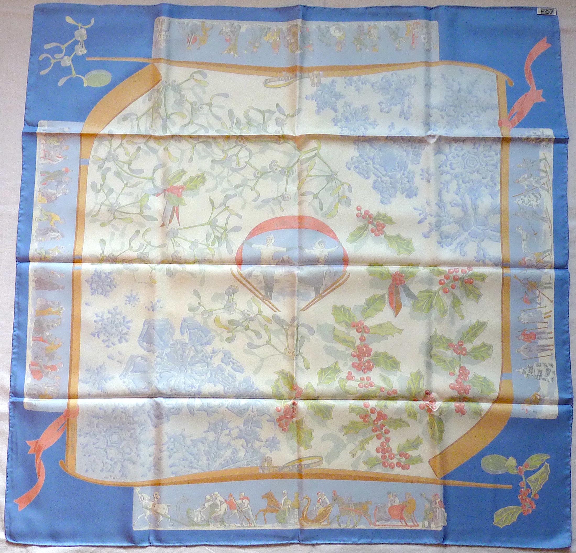 Hermes Silk Scarf Neige d'Antan Rare Special Edition Torino 2006 In New Condition In CHAMPEAUX-SUR-SARTHE, FR