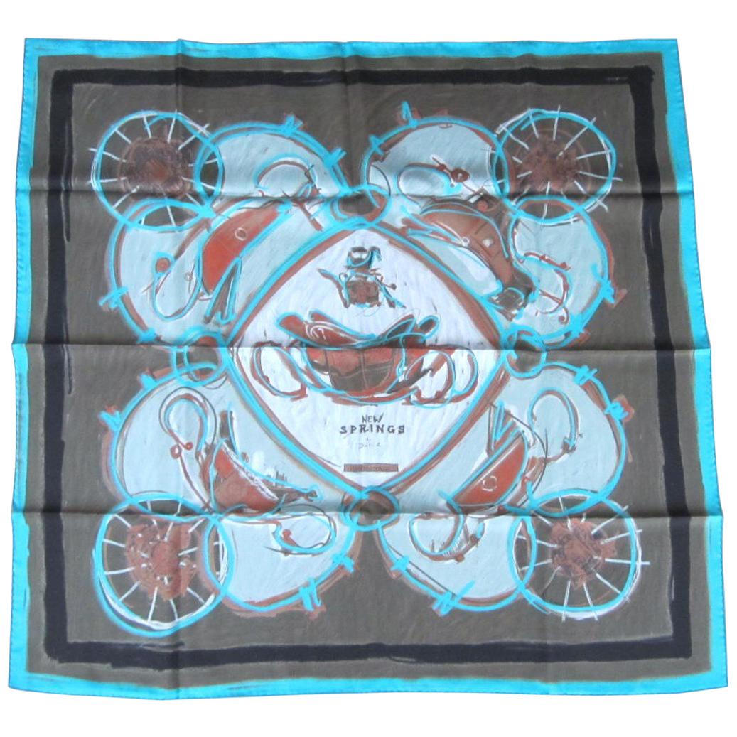 Hermes Silk Scarf  "New Springs"  Never Worn New in box Box For Sale